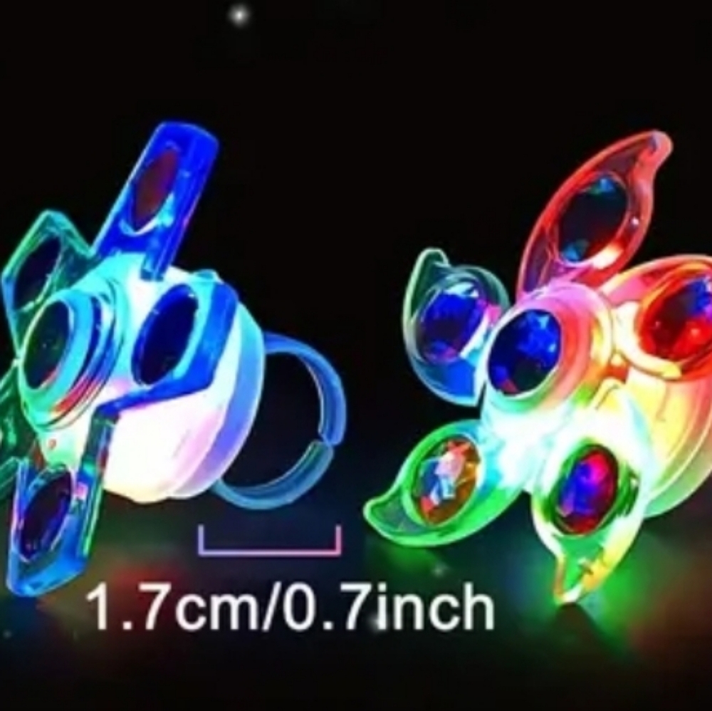 12 pcs LED Light Up Fidget Spinner Party Favors Set, Colorful Flashing Rings